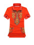 Casual Polo Collar Retro Tribal Printed T-Shirt