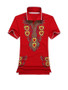 Casual Polo Collar Retro Tribal Printed T-Shirt