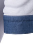 Casual Patch Pocket Color Block Polo Collar T-Shirt