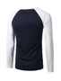 Casual Stylish Mens Round Neck Patchwork Long Sleeve T-Shirt