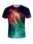 Casual Colorful Crew Neck  Color Block Printed T-Shirt