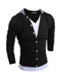 Casual Mens Fake Two Pieces V-Neck Long Sleeve T-Shirt