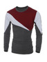 Casual Color Block Men's Long Sleeve T-Shirt