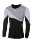 Casual Color Block Men's Long Sleeve T-Shirt