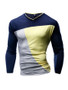 Casual Crew Neck Color Block Men's T-Shirt