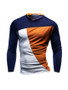 Casual Crew Neck Color Block Men's T-Shirt