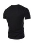 Casual Short Sleeve V-Neck Decorative Button Plain T-Shirt