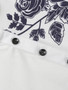 Casual Refined Floral Printed Band Collar T-Shirt