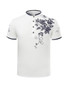 Casual Refined Floral Printed Band Collar T-Shirt