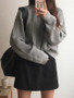 Ladies Full Sleeve Women Knitting Sweater Solid O-Neck Pullover And Jumper Loose Sweater