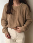 Ladies Full Sleeve Women Knitting Sweater Solid O-Neck Pullover And Jumper Loose Sweater