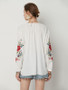 Short Sleeves V-neck Floral Blouses&shirts Tops