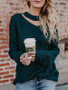 Fashion Long Sleeves Green Sweater Tops