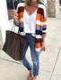 Striped Knit Sweater Cardigans Tops