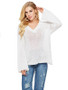 Sexy Long Sleeve  Solid Color V-Neck Sweater Tops