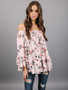 Chiffon Off-the-shoulder Flared Sleeves Blouses&shirts Tops