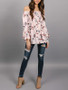 Chiffon Off-the-shoulder Flared Sleeves Blouses&shirts Tops