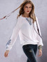 Embroidered Puff Sleeves Blouses&Shirts tops