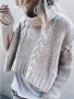 High-neck Long Sleeves Solid Color Sweater Tops