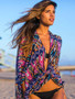 Colorful Long Sleeve Chiffon Beach Cover-up Tops