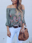 Off-the-shoulder Long Sleeves Blouse&shirt Tops