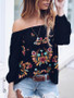 Off-the-shoulder Long Sleeves Blouse&shirt Tops