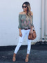 Off-the-shoulder Long Sleeves Blouse&shirt Tops