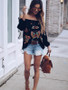 Off-the-shoulder Long Sleeves Blouse&shirt Tops