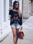 Off-the-shoulder Long Sleeves Blouse&shirt Tops