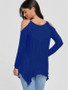 Lace Patchwork off-the-shoulder Long-sleeved Casual T-shirt