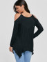 Lace Patchwork off-the-shoulder Long-sleeved Casual T-shirt