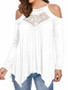 Lace Patchwork off-the-shoulder Long-sleeved Casual T-shirt