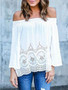 Chiffon Off-the-shoulder Long Sleeves Blouse&shirt Tops