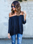 Chiffon Off-the-shoulder Long Sleeves Blouse&shirt Tops