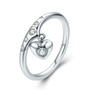 (925 Sterling Silver) Heart, Crown and Rose Ring