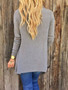 New Long Sleeve Cowl Neck Ruched Casual Fringed Knitted T-Shirt