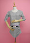 Grey Cartoon Print Round Neck Long Sleeve Fashion T-Shirt