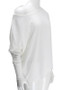 White Irregular Off Shoulder Round Neck Long Sleeve T-Shirt