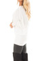 White Irregular Off Shoulder Round Neck Long Sleeve T-Shirt