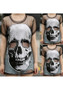 Black Skull Grenadine Round Neck Short Sleeve Fashion T-Shirt