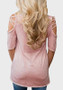 Pink Cut Out Sleeve V-neck Casual Office Worker/Daily T-Shirt