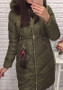 Army Green Pockets Fur Zipper Hooded Long Sleeve Fashion Outerwear