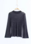 Black Plain Round Neck Long Sleeve T-Shirt