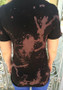 Black Guns N Roses Bleach Band Rock Tie Dye Lace-up Casual T-Shirt