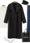 Black Pockets Sashes Tailored Collar Long Sleeve Casual Coat