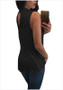 Black Cut Out Halter Neck High-low Sleeveless Casual Oversized T-Shirt