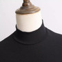 Black Plain High Neck Long Sleeve Fashion T-Shirt