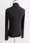 Black Plain High Neck Long Sleeve Fashion T-Shirt