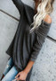 Black Cascading Ruffle Boat Neck Long Sleeve Fashion T-Shirt