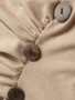 Casual Diagonal Buttons Cowl Neck Cotton Plain Sweatshirt